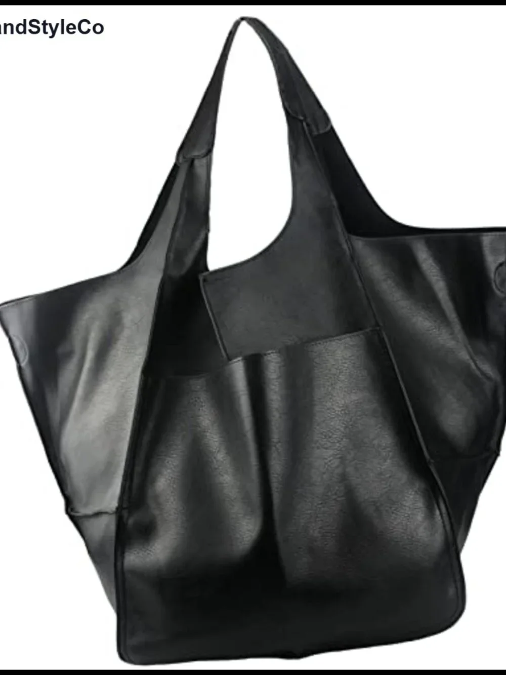 Oversized PU Leather Tote Bag Huge Capacity Foldable Hobo Shoulder Bag Travel